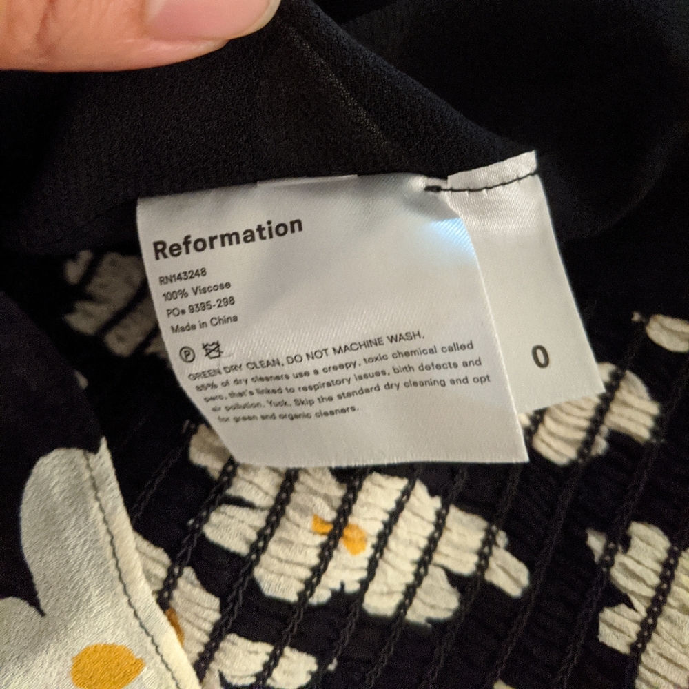 NWT REFORMATION Georgia Floral Ruffle Top Blouse 0 - Picture 4 of 5